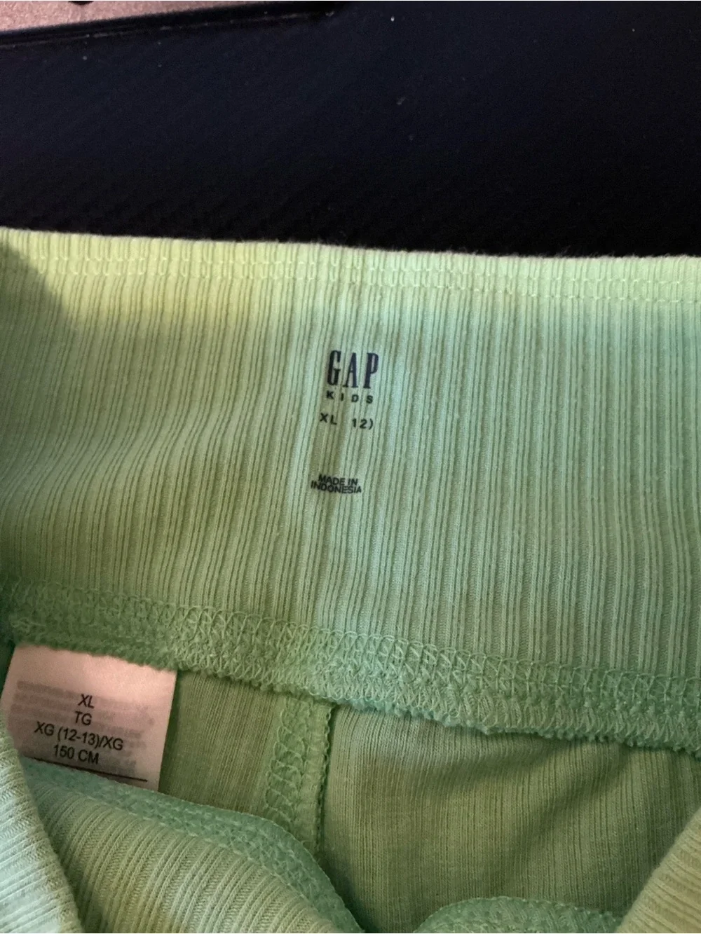 GAP Lime Ribbed Bike Shorts - Bright Green